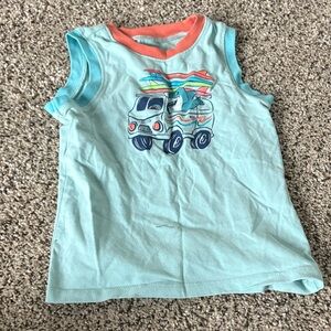 Garanimals Aqua Tank with Surf Van Graphic and Coral Trim